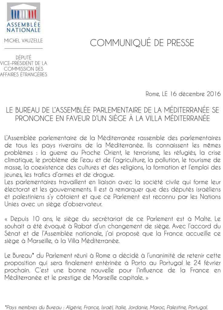 , Contre Cosquer, Michel Vauzelle confirme son projet de Parlement dans la Villa Méditerranée, Made in Marseille