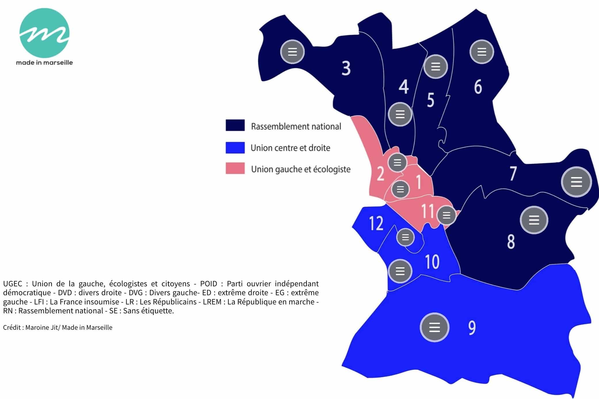 , Départementales 1er tour : la carte interactive des résultats par canton à Marseille, Made in Marseille