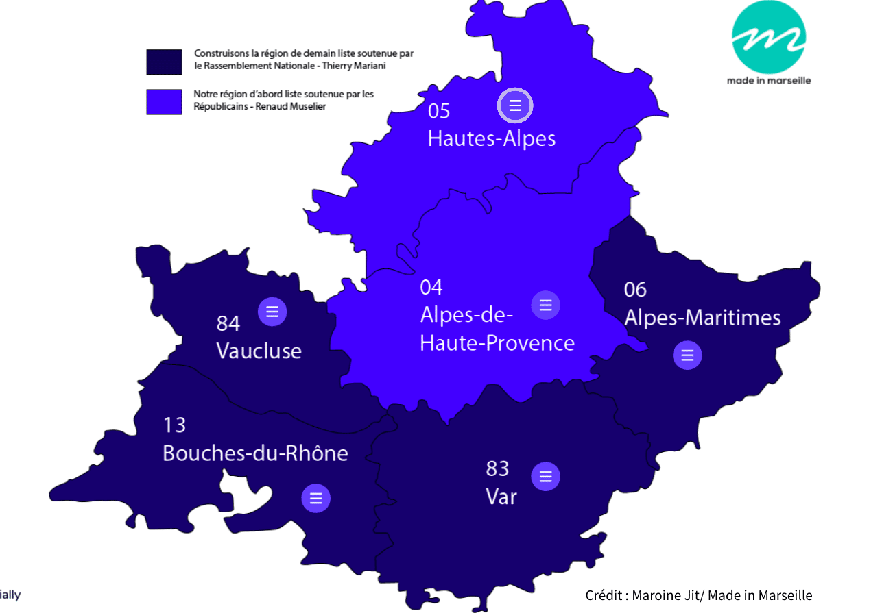 , Régionales PACA : Carte interactive des résultats du premier tour des élections, Made in Marseille