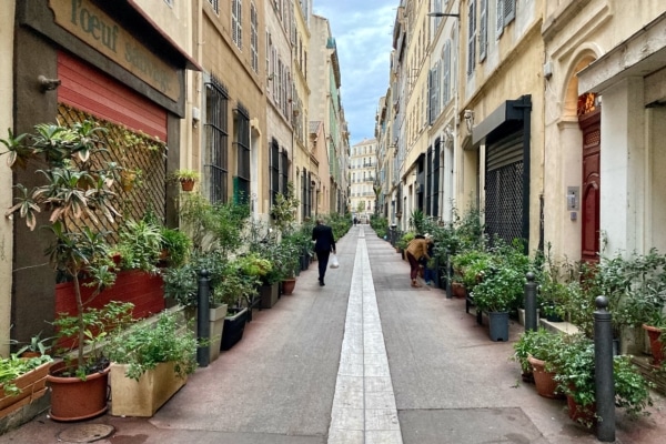 , La rue d&#8217;Aubagne, nervure centrale de la végétalisation de Noailles, Made in Marseille