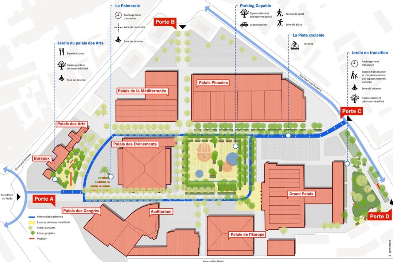 Chanot, Arbres, basket, parcours v&eacute;lo… le coeur du parc Chanot se transforme, Made in Marseille