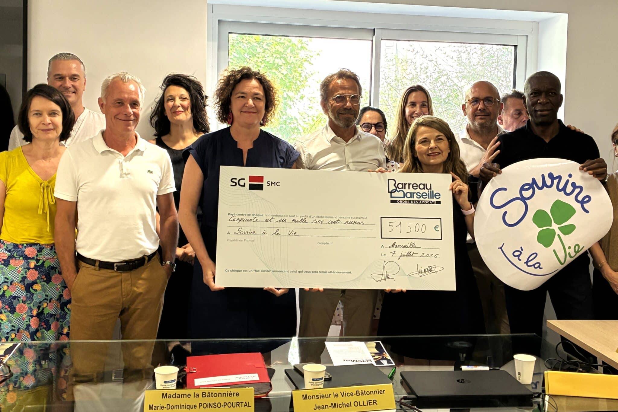 Sourire, Le Barreau de Marseille remet 51 500 euros &agrave; Sourire &agrave; la Vie pour soutenir les enfants atteints de cancer, Made in Marseille