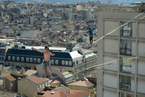 funambules, Des funambules &agrave; 60 m&egrave;tres au dessus du Centre Bourse pour un show a&eacute;rien ce samedi, Made in Marseille