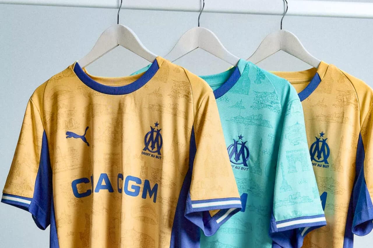 maillot, L&rsquo;OM dévoile un nouveau maillot doré en hommage à la Bonne Mère rénovée, Made in Marseille